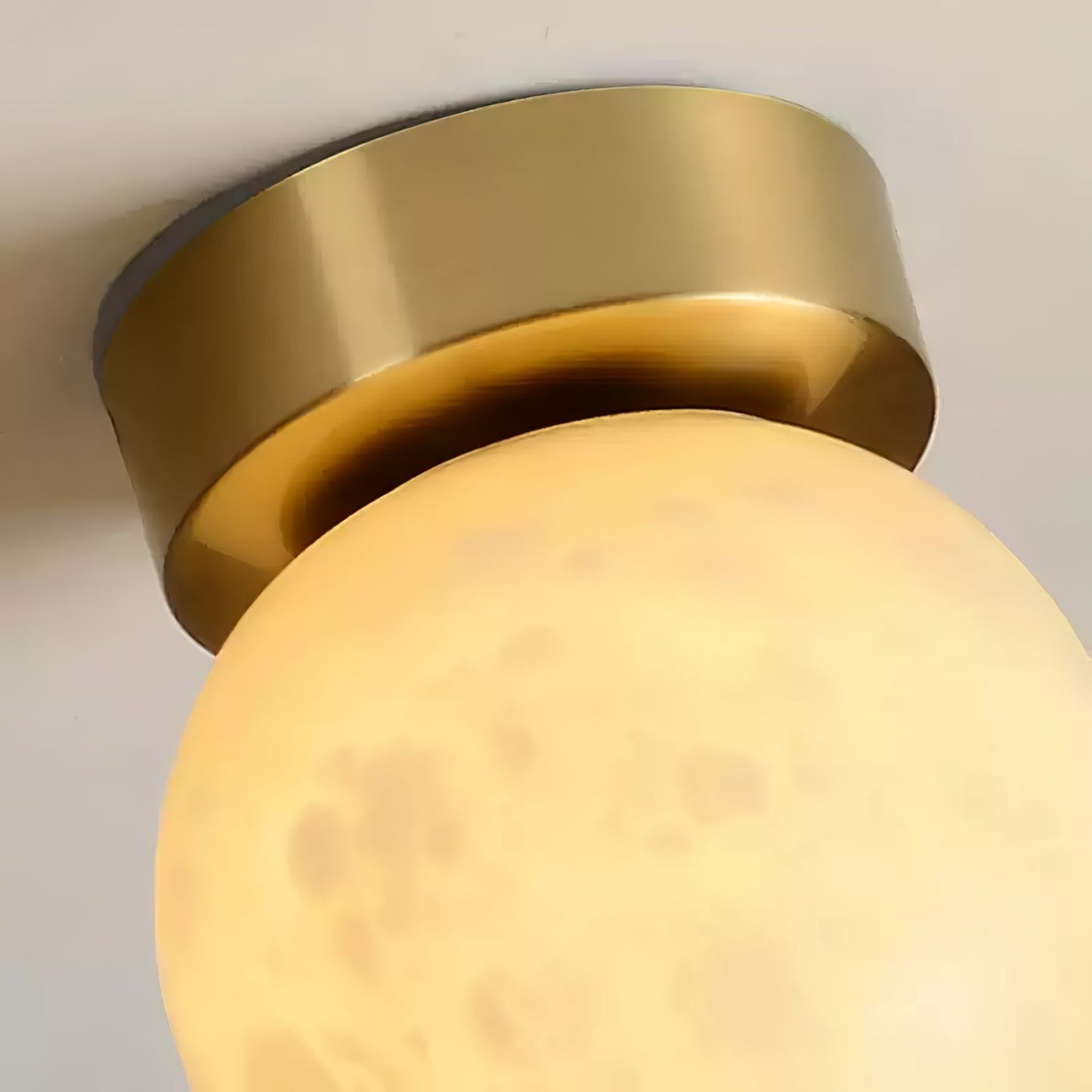 Otheyra Globe Brass Alabaster Ceiling Light