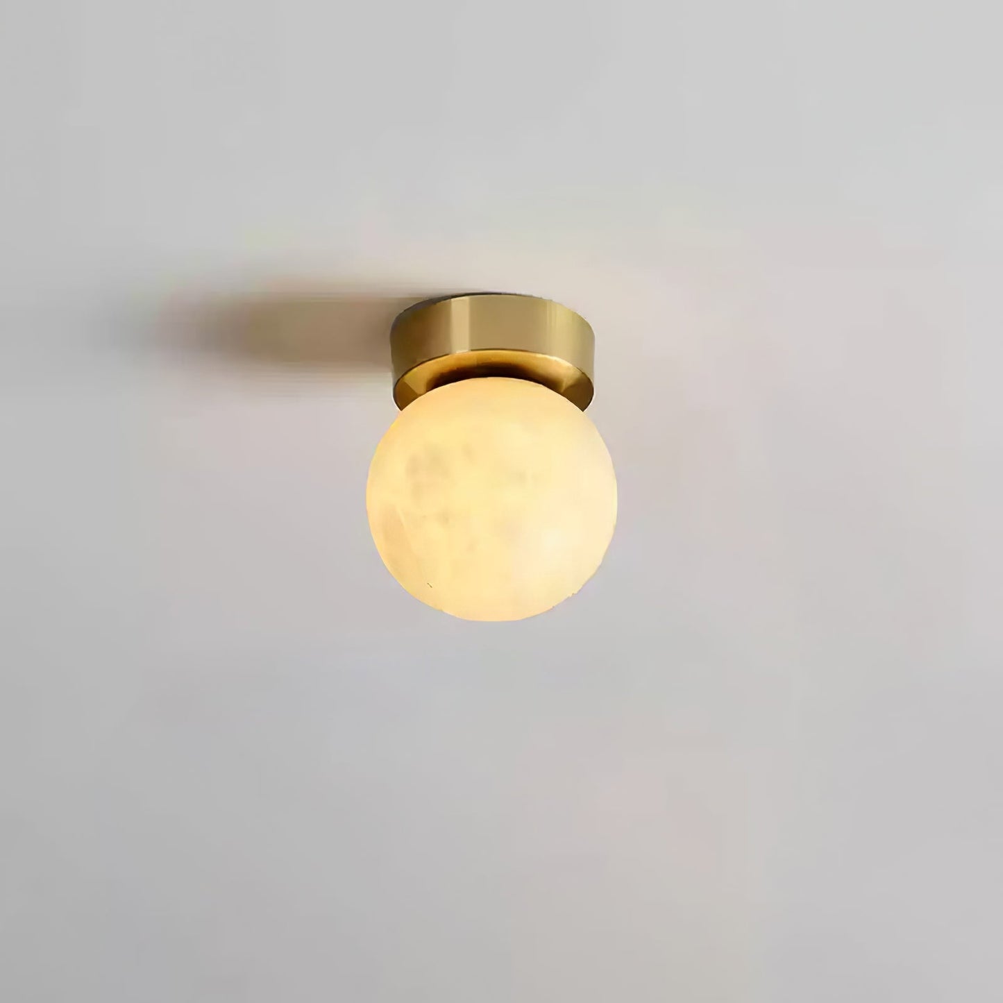 Otheyra Globe Brass Alabaster Ceiling Light