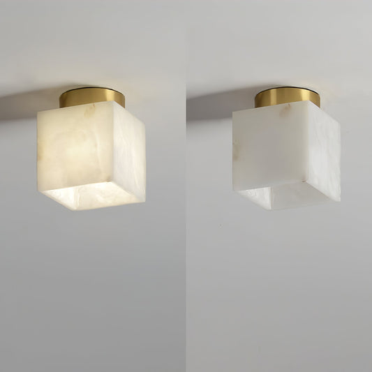 Otheyra Globe Brass Alabaster Ceiling Light
