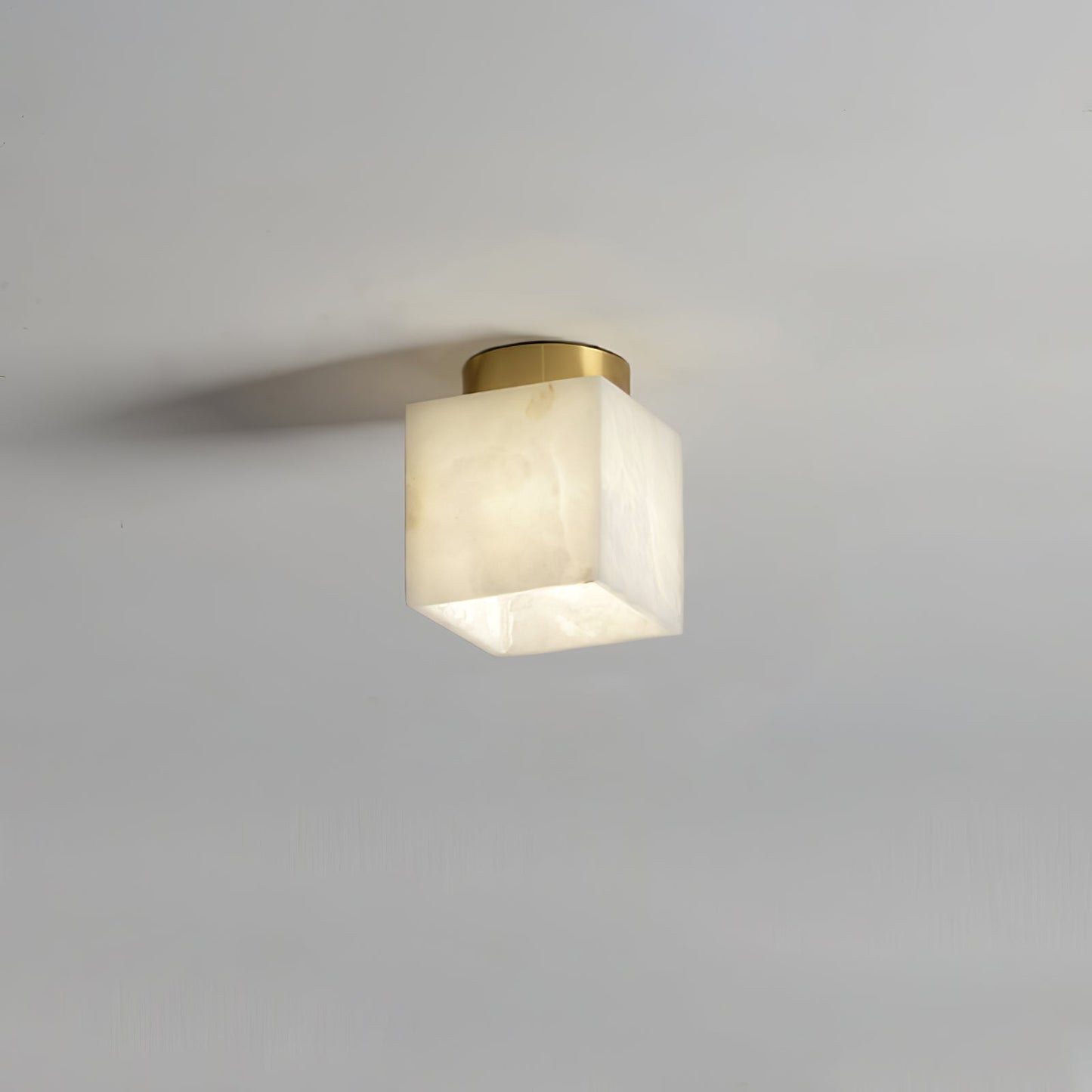 Otheyra Globe Brass Alabaster Ceiling Light