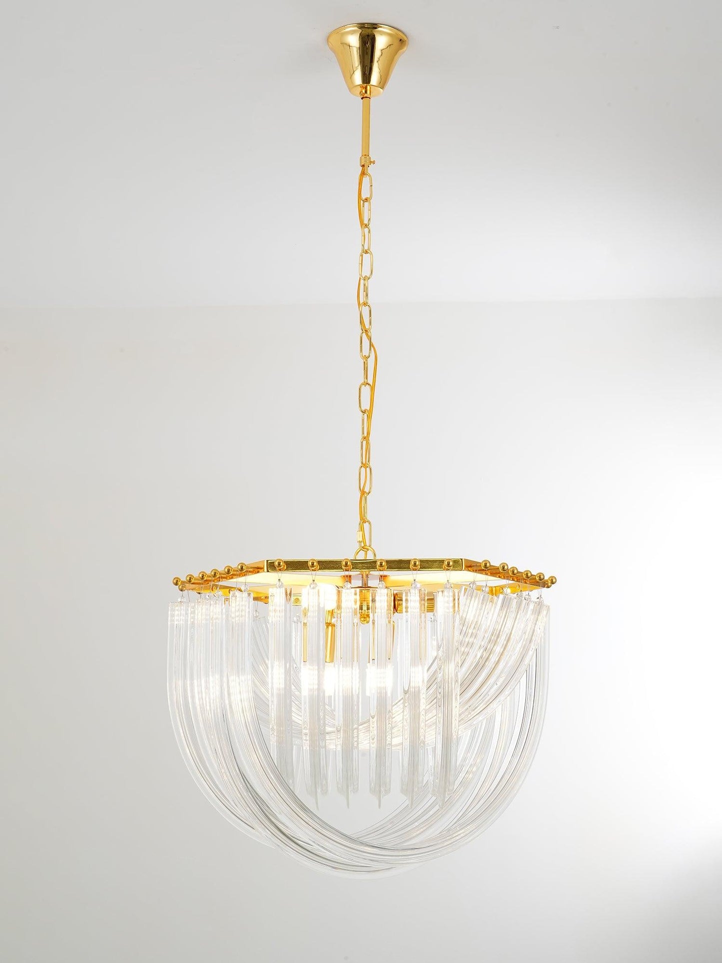 Aurora Chandelier Clear Curved Tiered