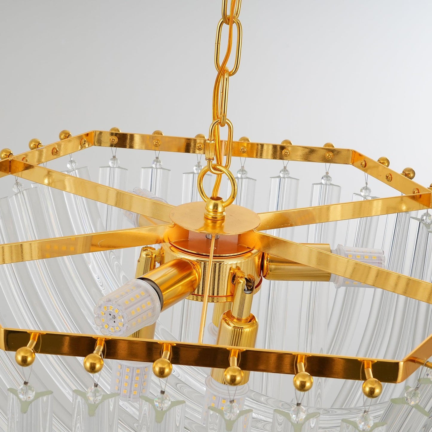 Aurora Chandelier Clear Curved Tiered