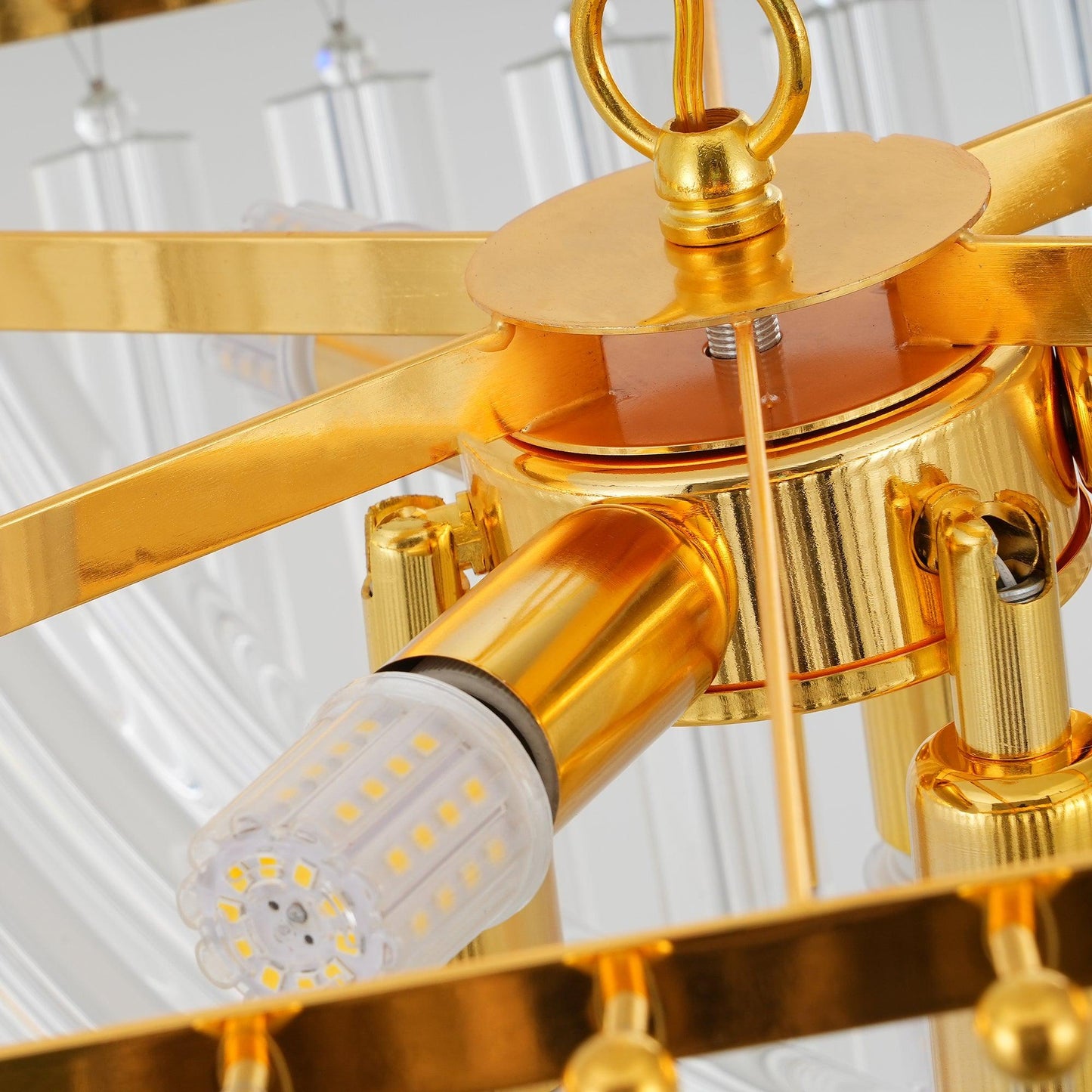 Aurora Chandelier Clear Curved Tiered