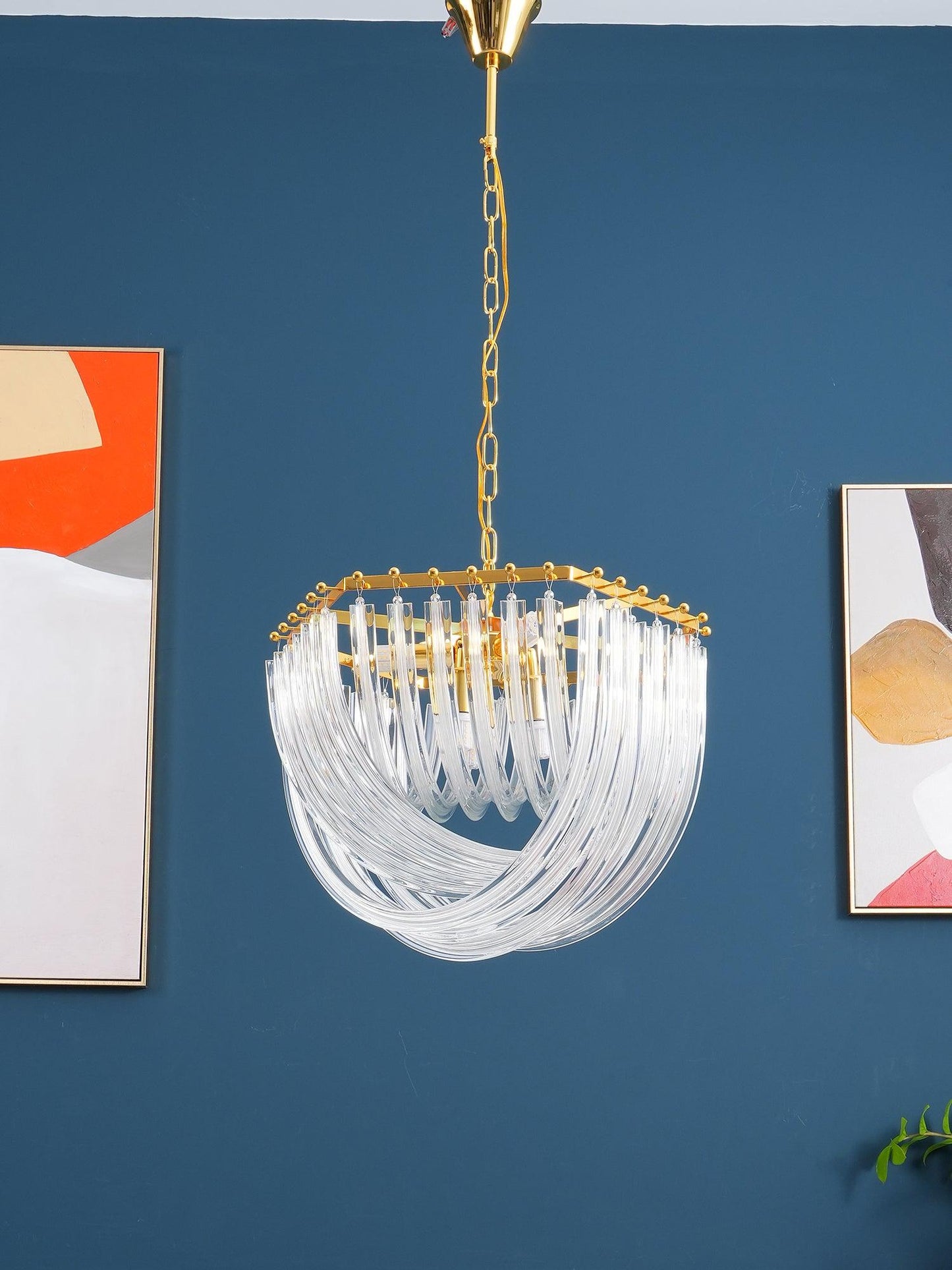 Aurora Chandelier Clear Curved Tiered