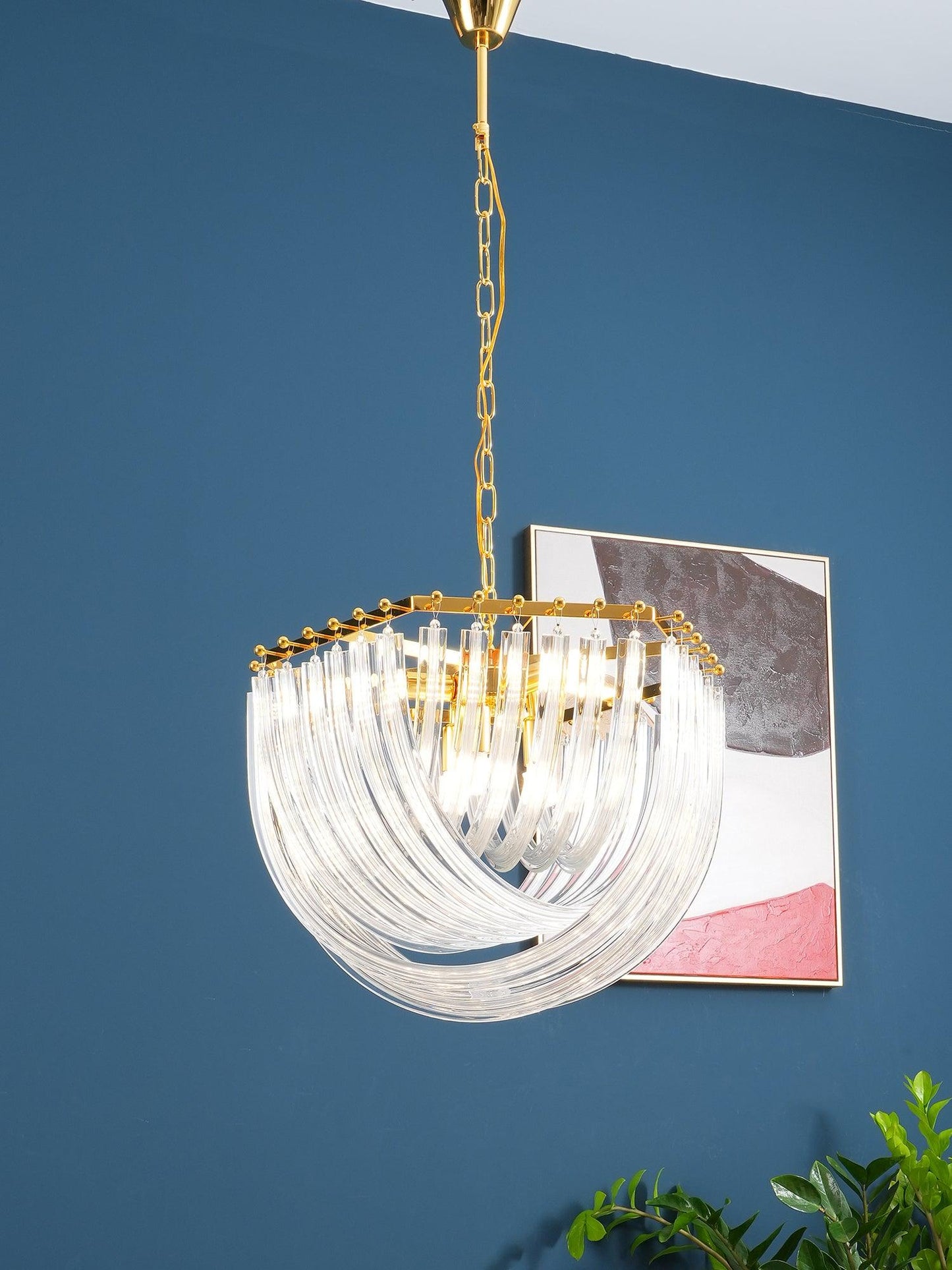 Aurora Chandelier Clear Curved Tiered