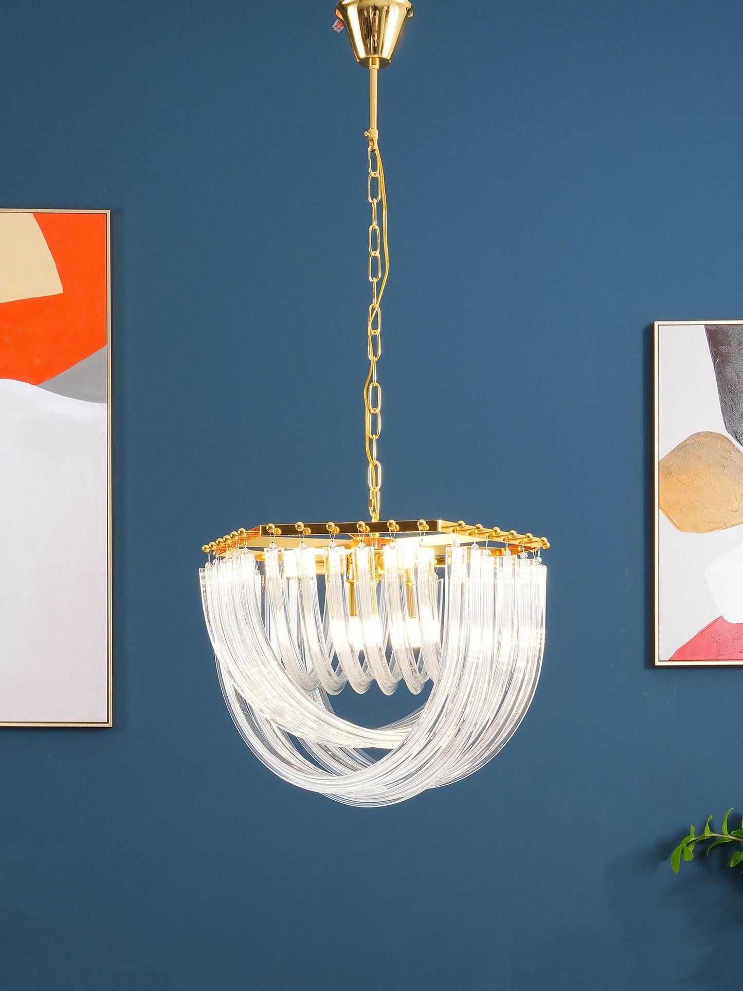 Aurora Chandelier Clear Curved Tiered