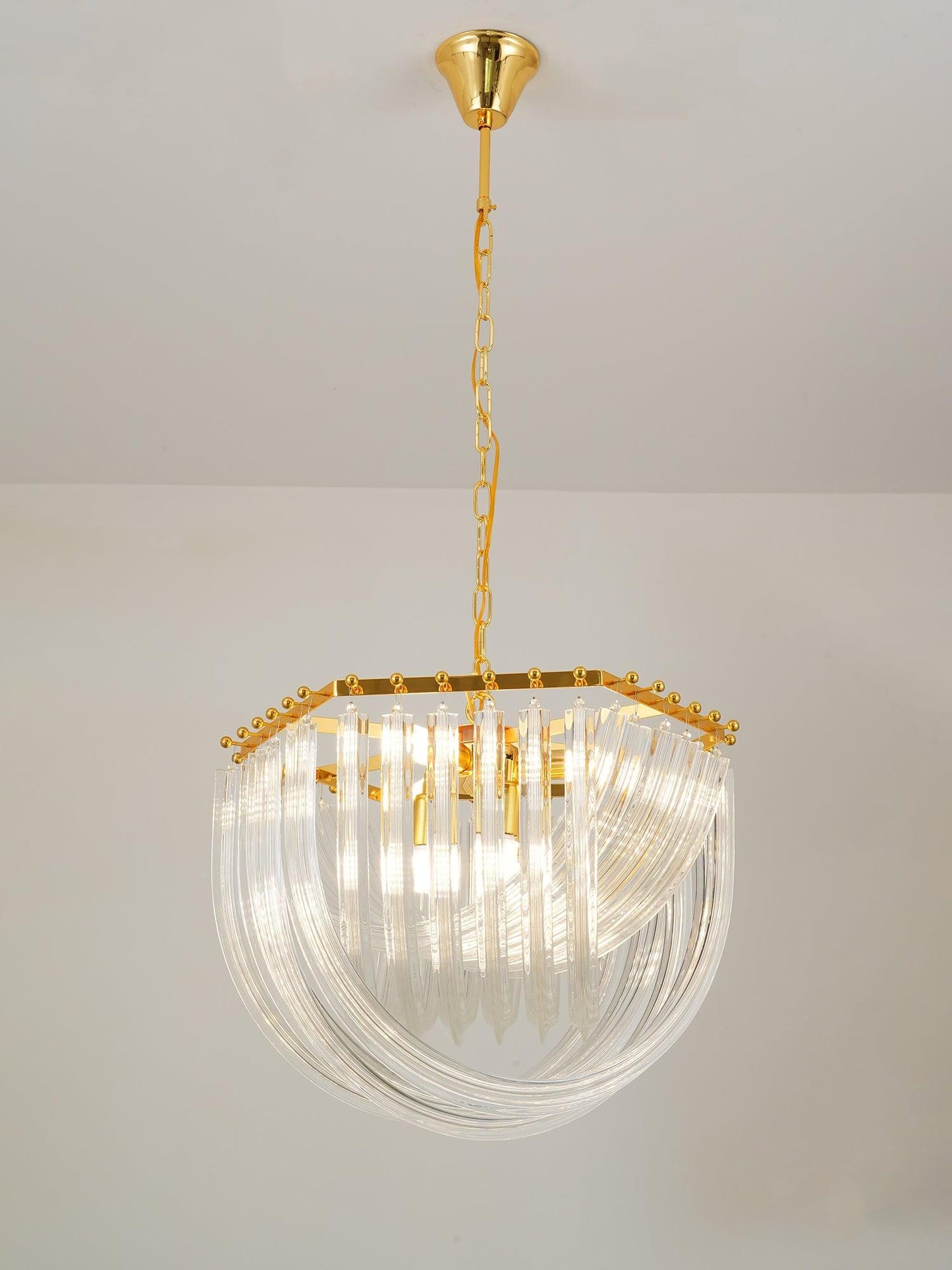 Aurora Chandelier Clear Curved Tiered