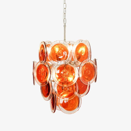 Aurora Chandelier Murano Orange Glass