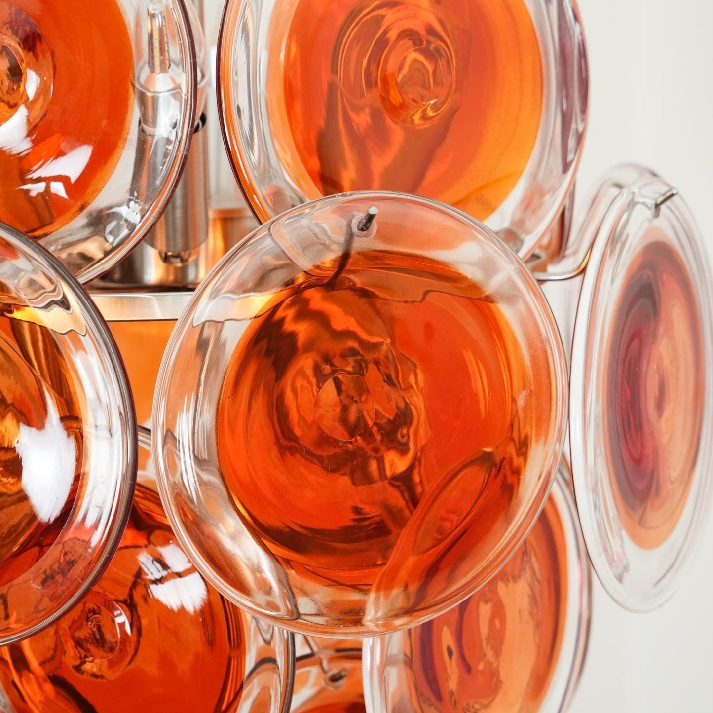 Aurora Chandelier Murano Orange Glass