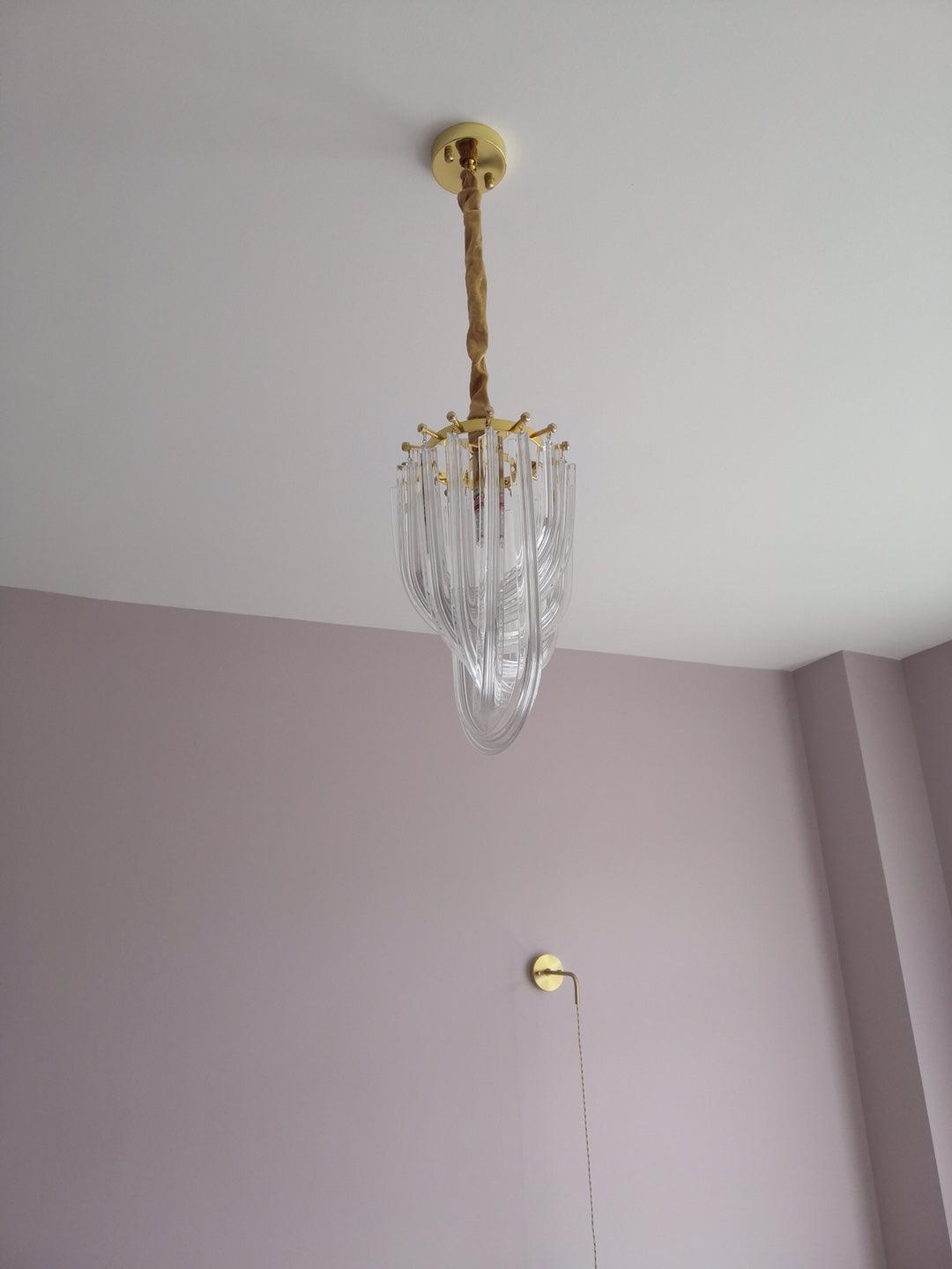 Aurora Chandelier Clear Curved Tiered