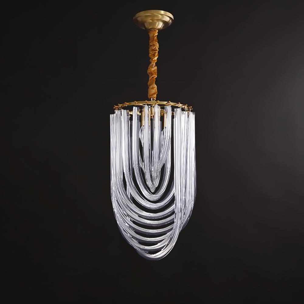 Aurora Chandelier Clear Curved Tiered