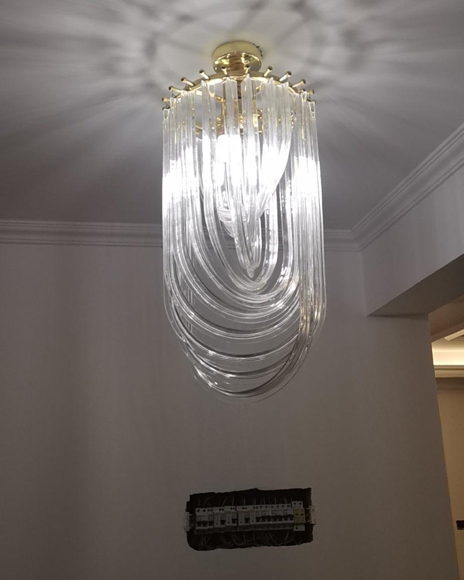 Aurora Chandelier Clear Curved Tiered
