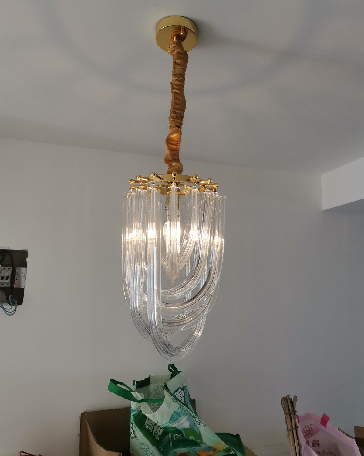 Aurora Chandelier Clear Curved Tiered