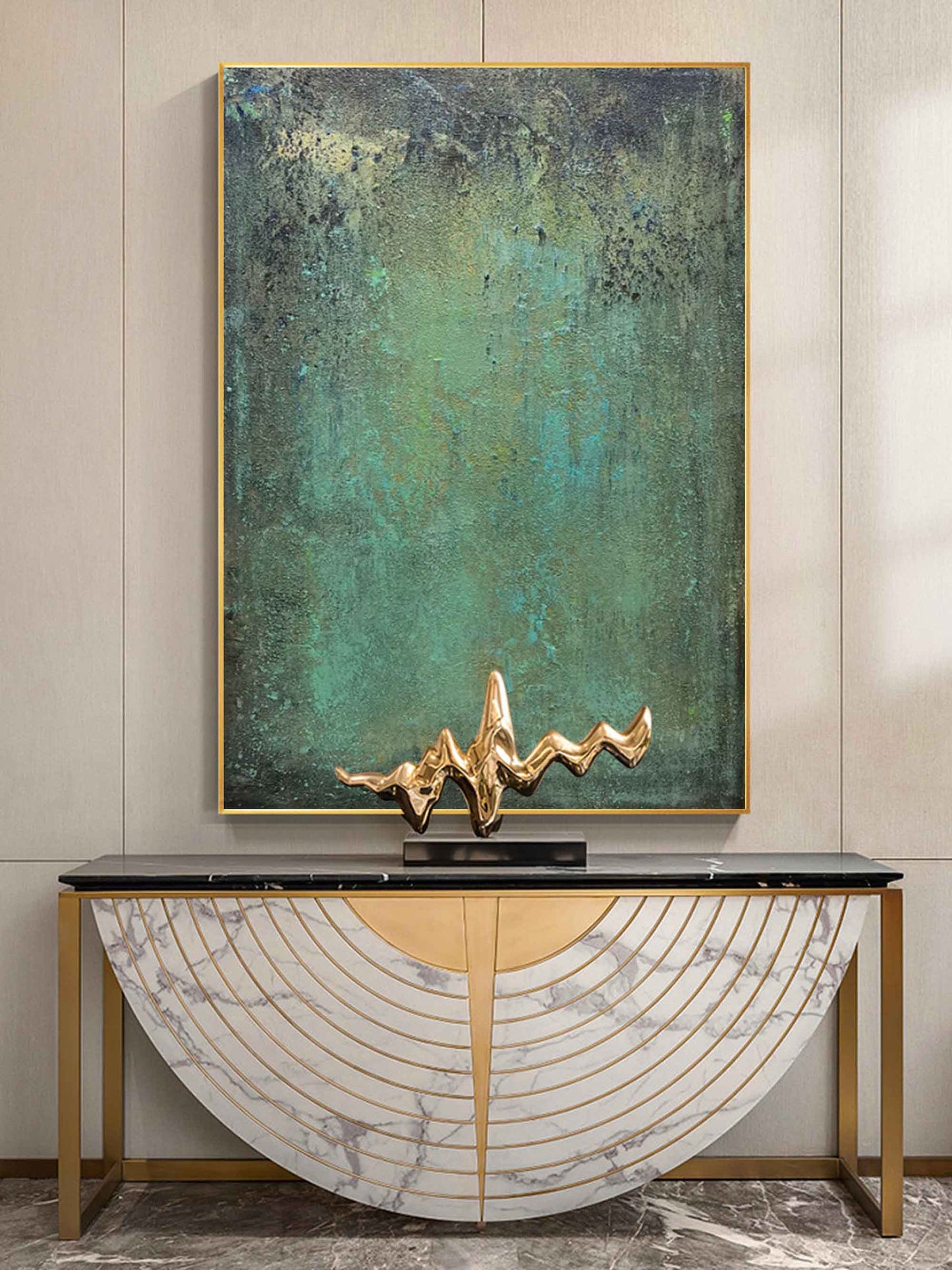 Teal Colorful Wall Art Painting