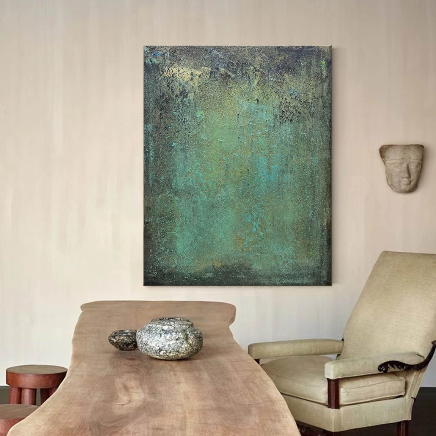 Teal Colorful Wall Art Painting