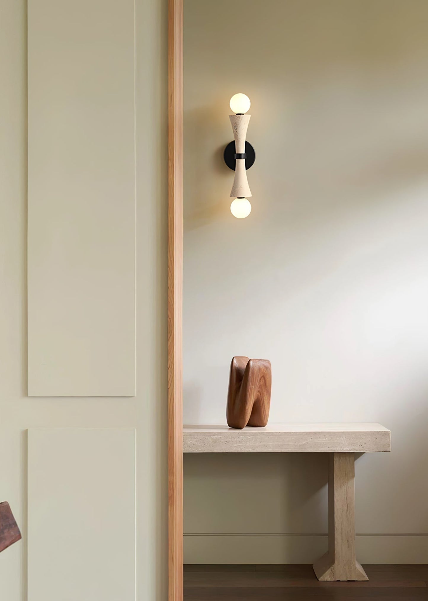 Oloriel Sculptural Travertine Wall Light