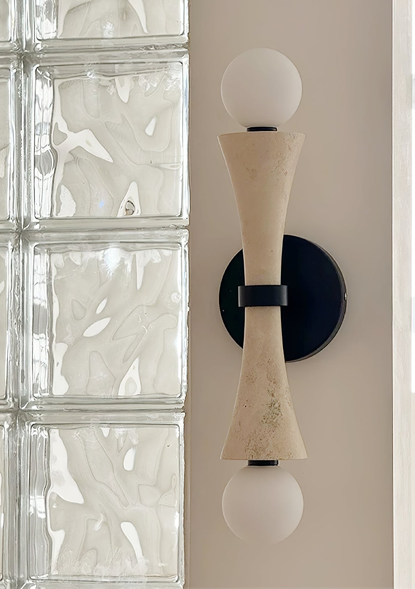 Oloriel Sculptural Travertine Wall Light