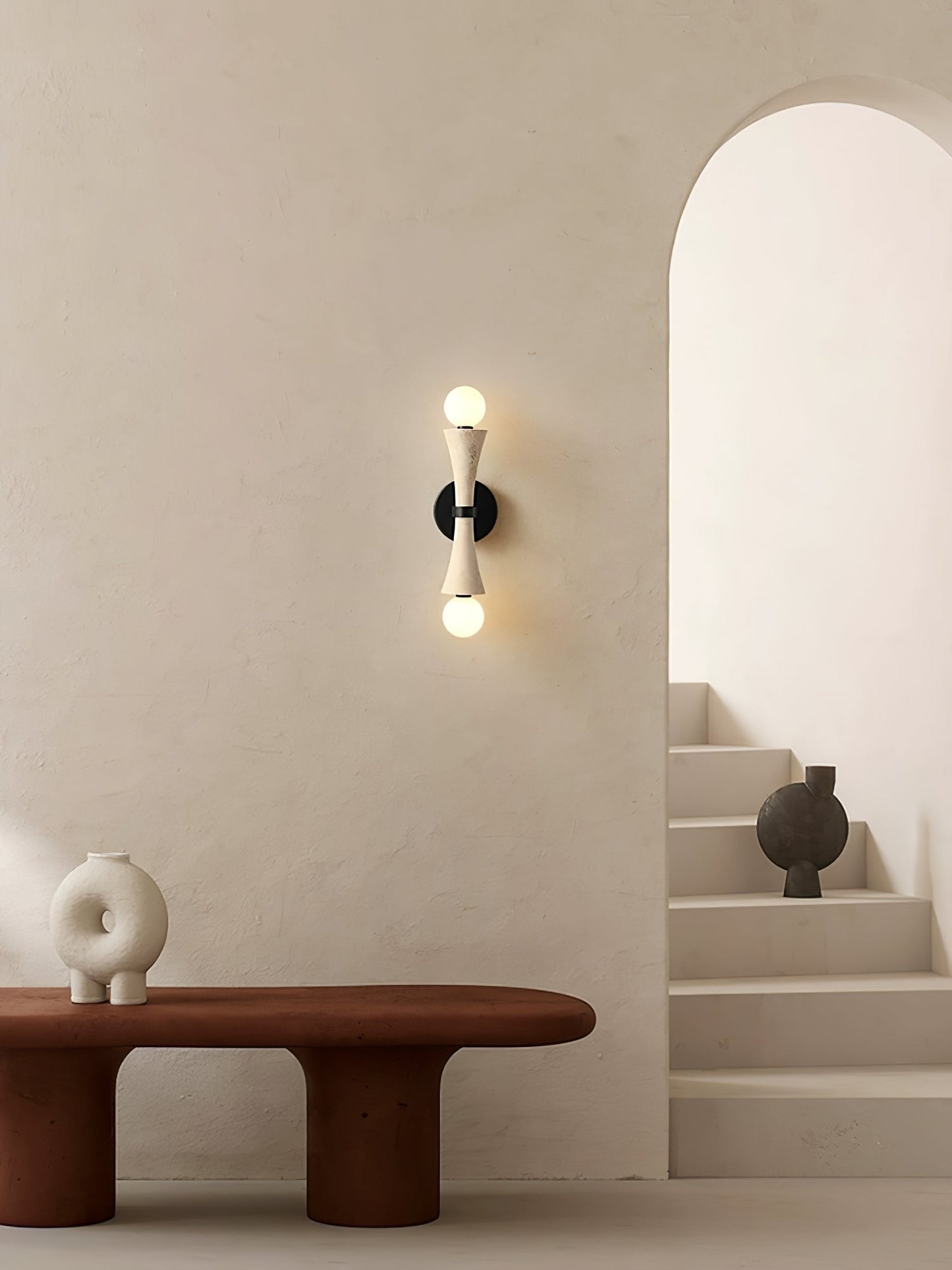 Oloriel Sculptural Travertine Wall Light