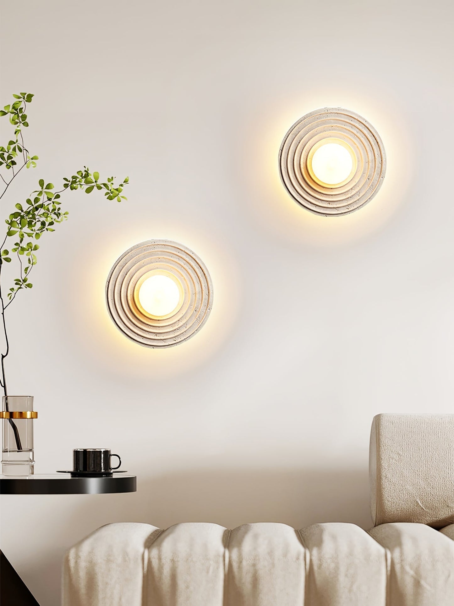 Zelirara Concentric Travertine Wall Light