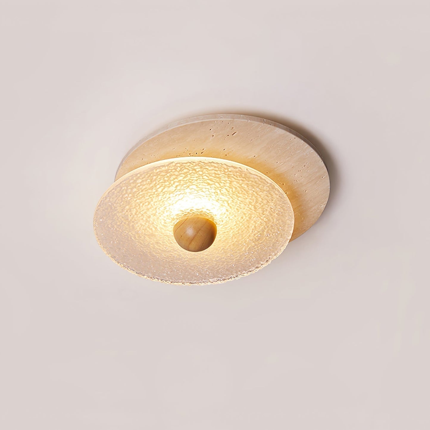 Orlora Circular Travertine Ceiling Light