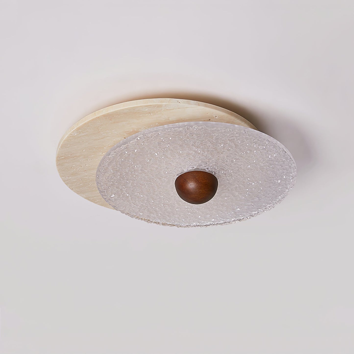 Orlora Circular Travertine Ceiling Light