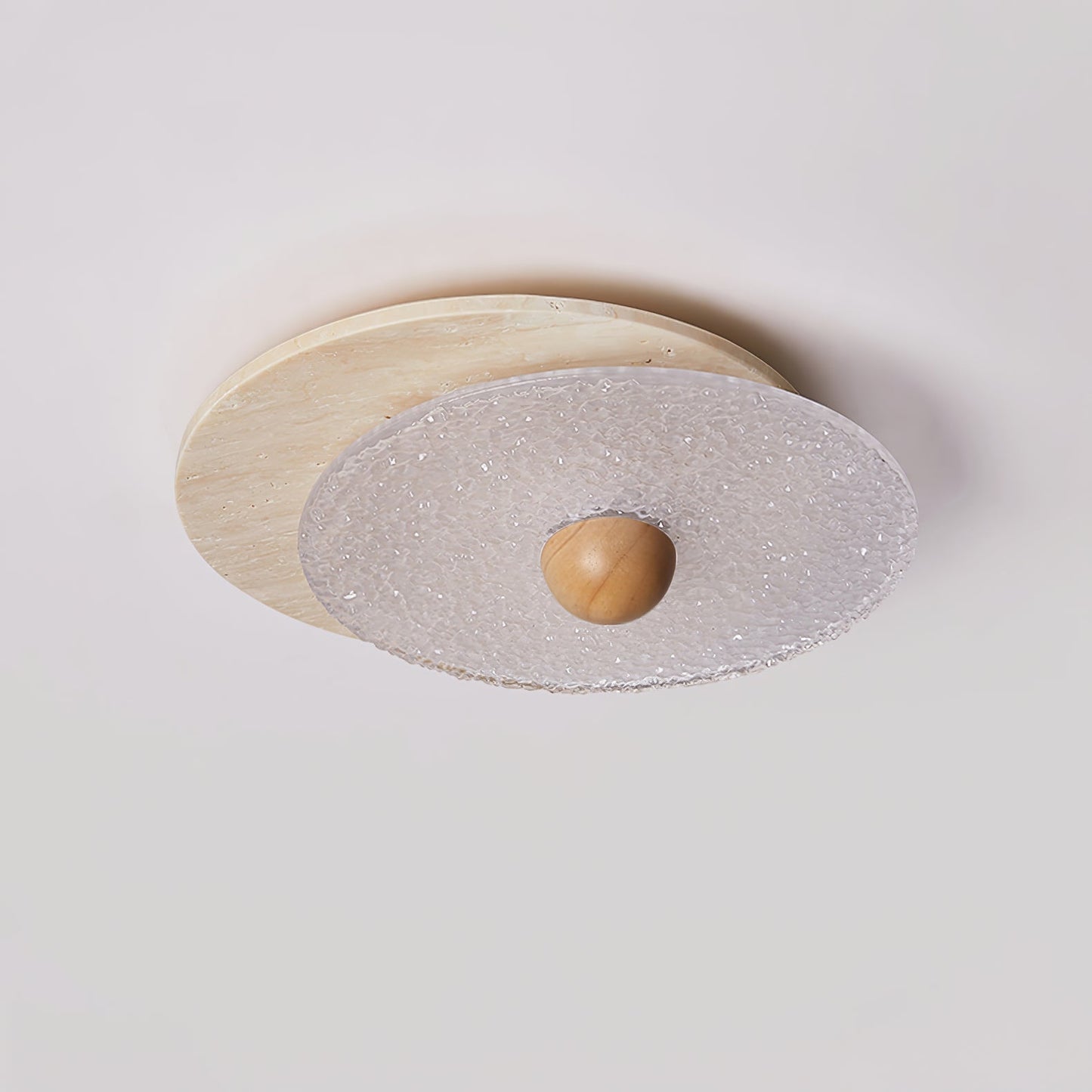 Orlora Circular Travertine Ceiling Light