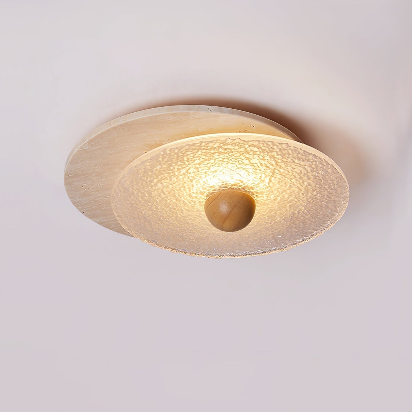 Orlora Circular Travertine Ceiling Light