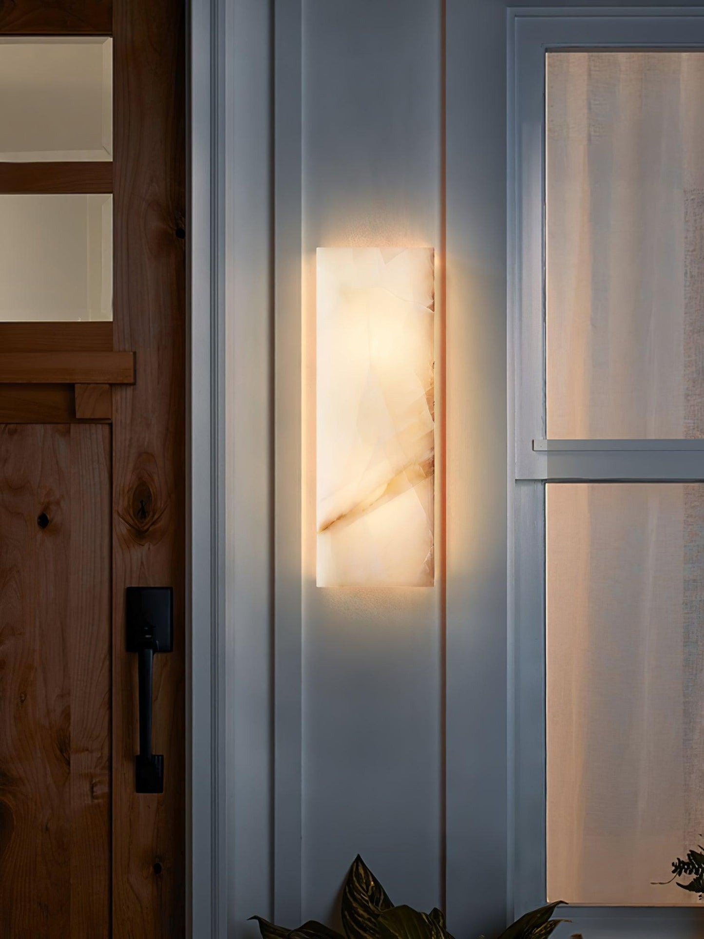 Orvian Minimalist Alabaster Outdoor Wall Light