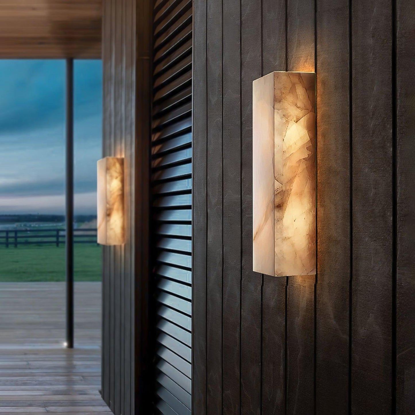 Orvian Minimalist Alabaster Outdoor Wall Light