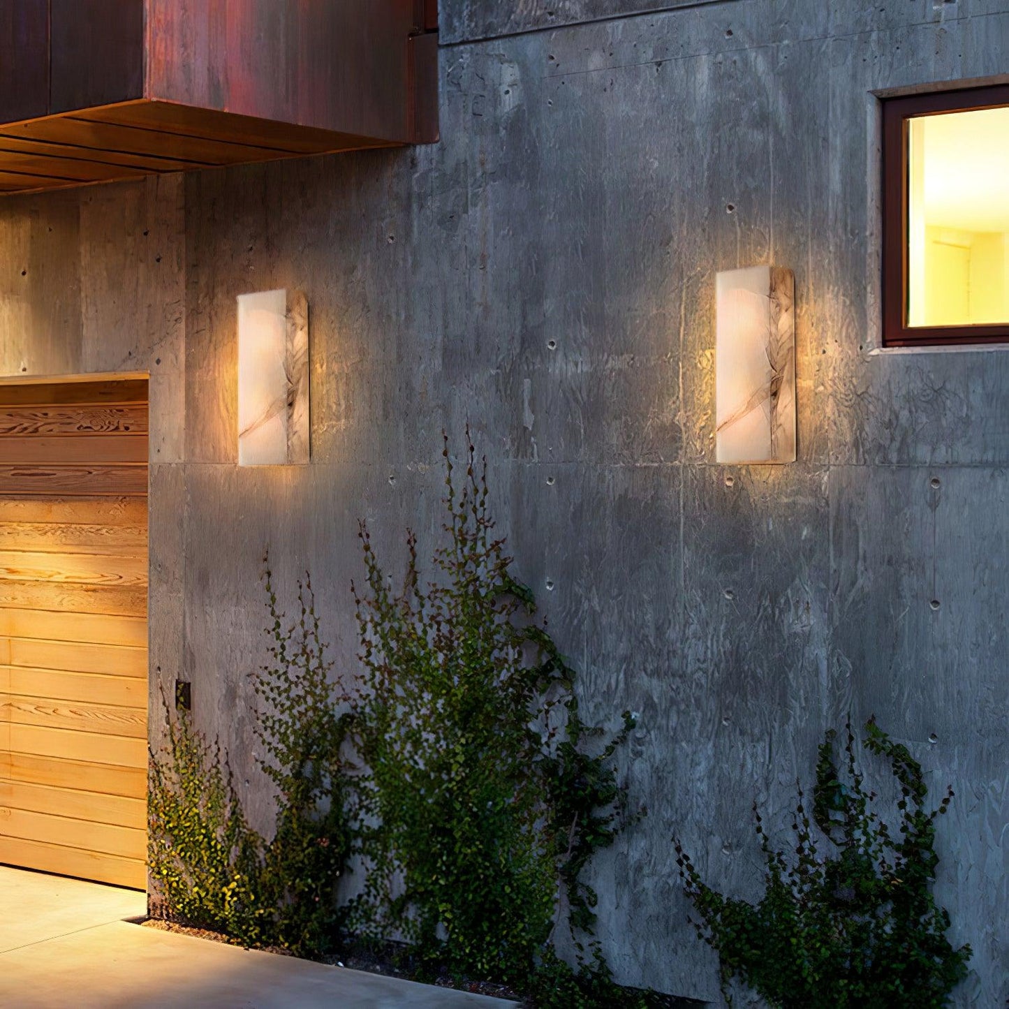 Orvian Minimalist Alabaster Outdoor Wall Light