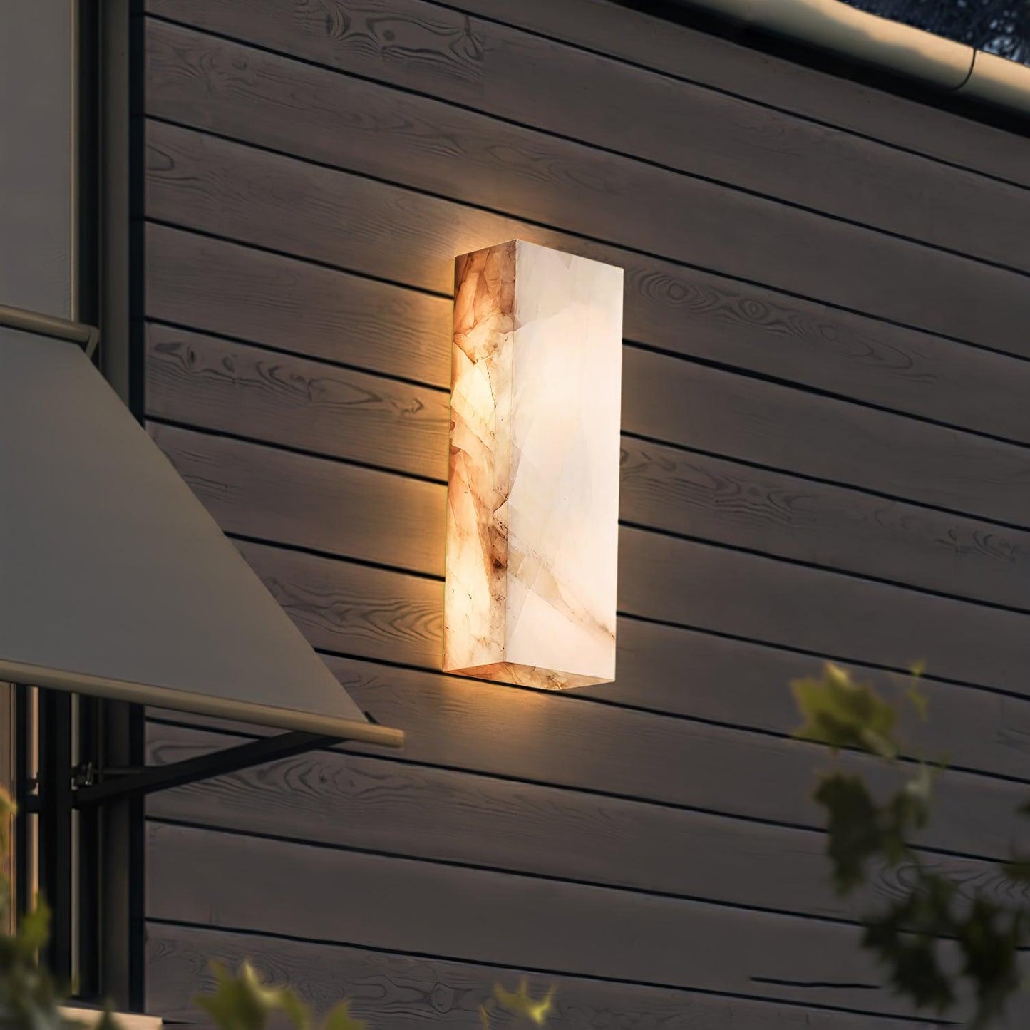Orvian Minimalist Alabaster Outdoor Wall Light
