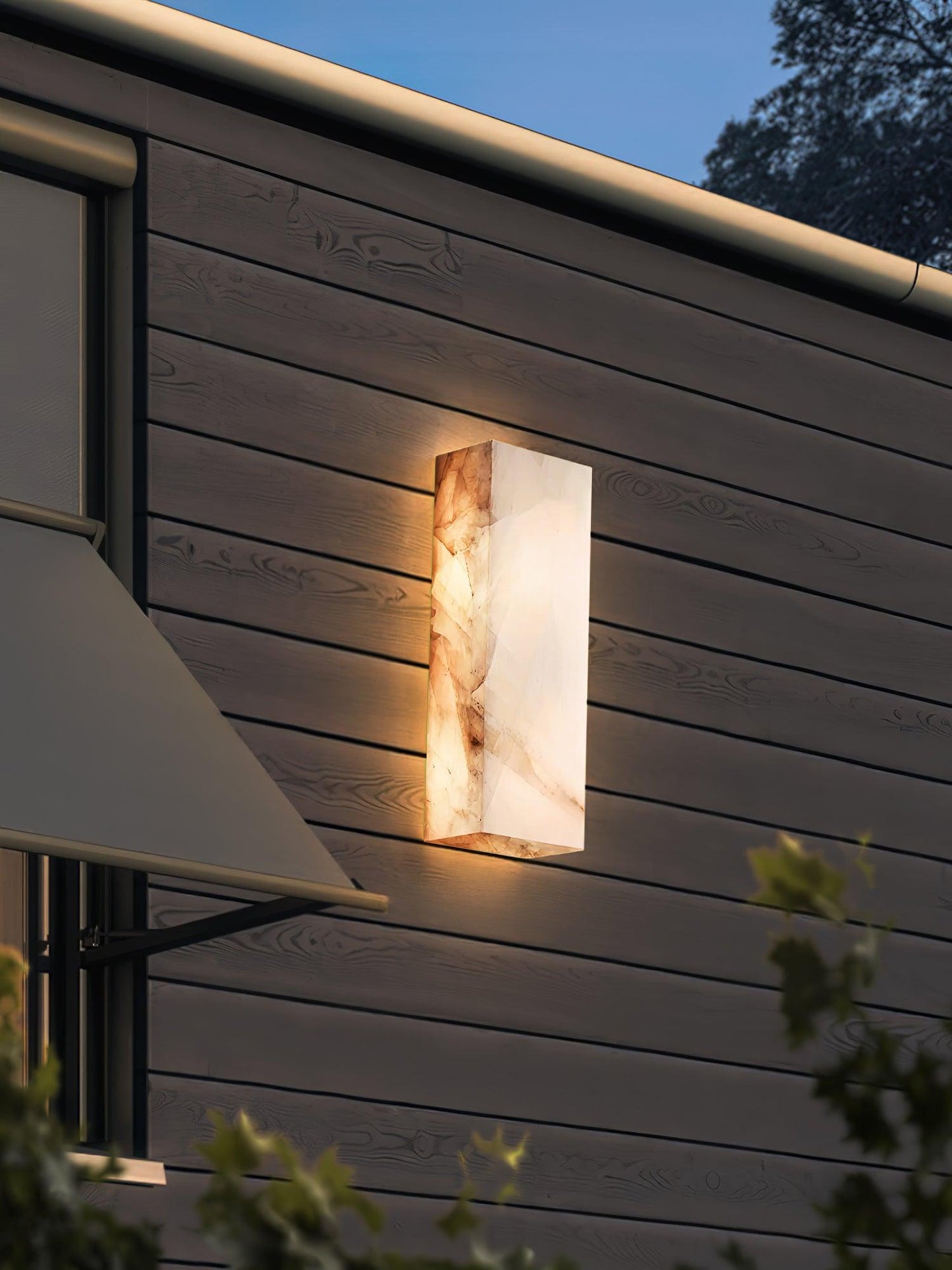 Orvian Minimalist Alabaster Outdoor Wall Light