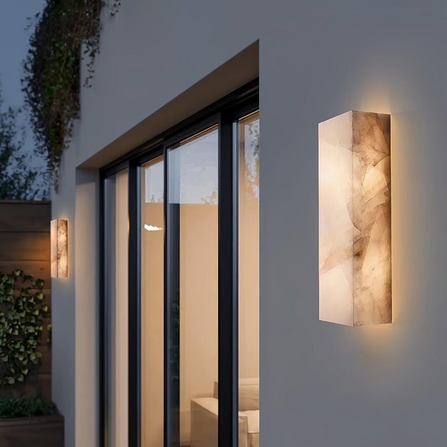 Orvian Minimalist Alabaster Outdoor Wall Light