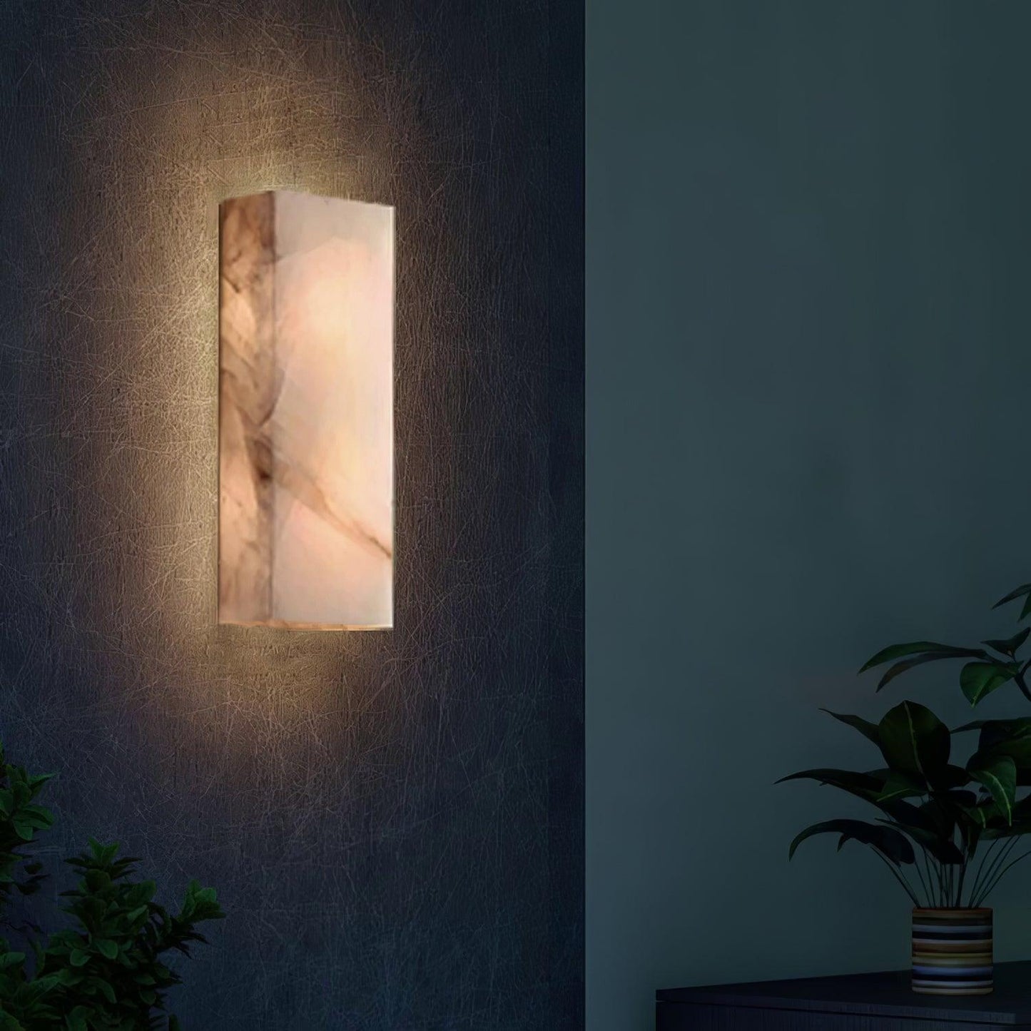 Orvian Minimalist Alabaster Outdoor Wall Light
