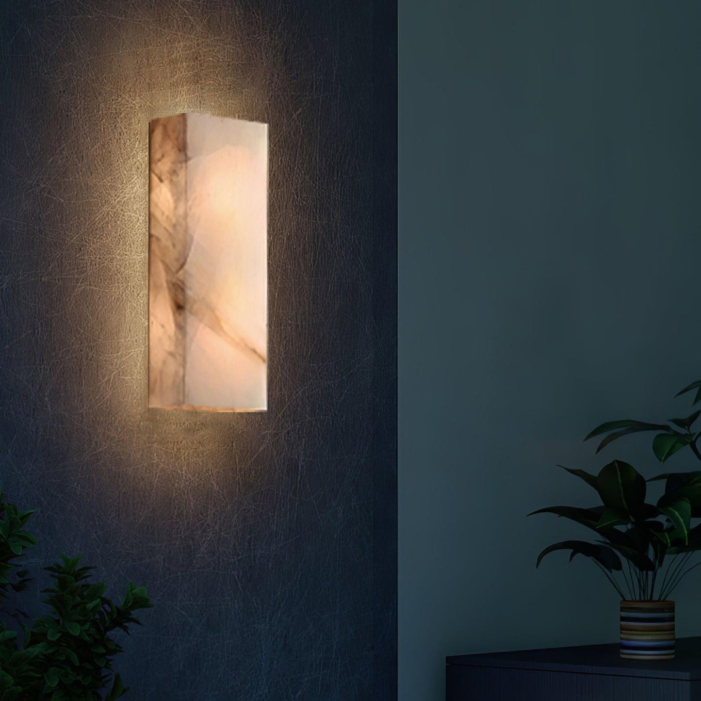 Orvian Minimalist Alabaster Outdoor Wall Light