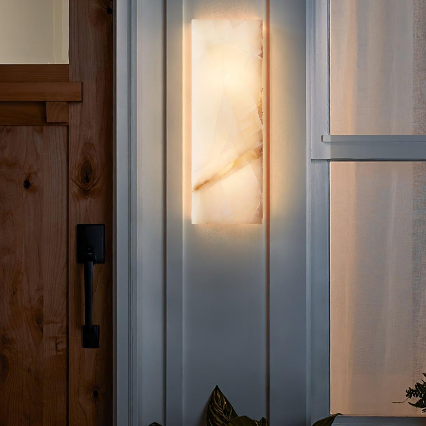 Orvian Minimalist Alabaster Outdoor Wall Light