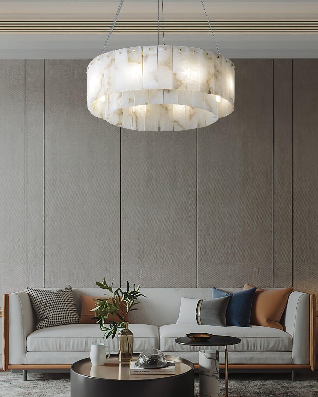 Zelaean Alabaster Round Pendant Light