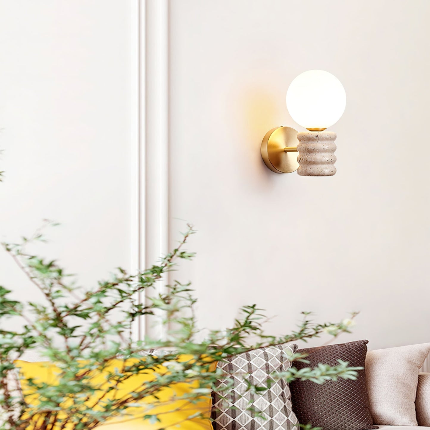 Zevelara Stacked Travertine Wall Light