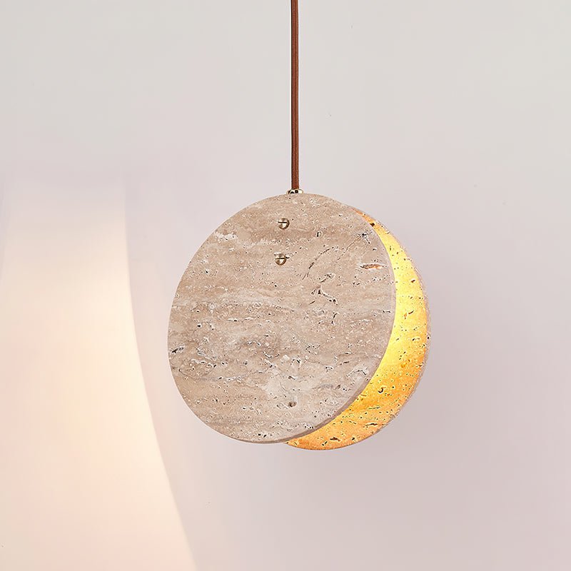 Lunarae Crescent Travertine Pendant Light