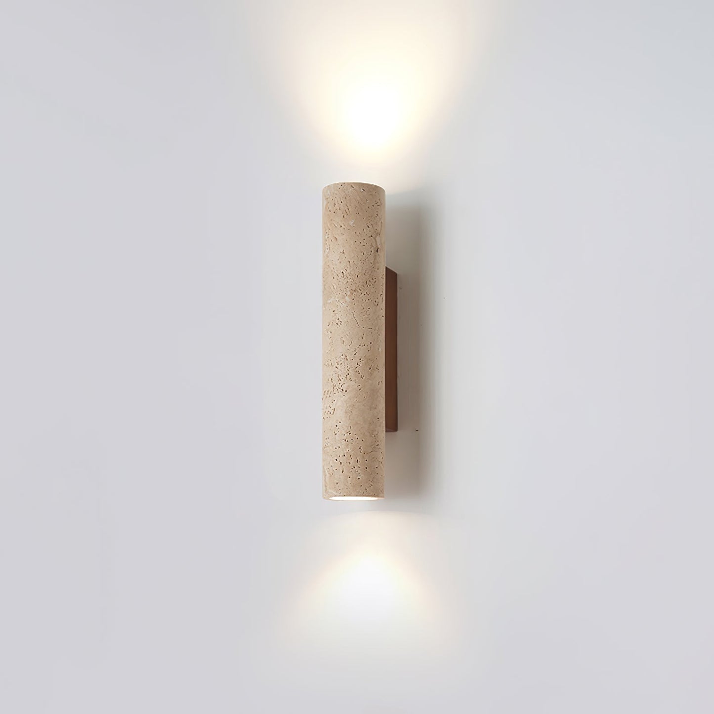 Olvaros Slim Cylinder Travertine Wall Light
