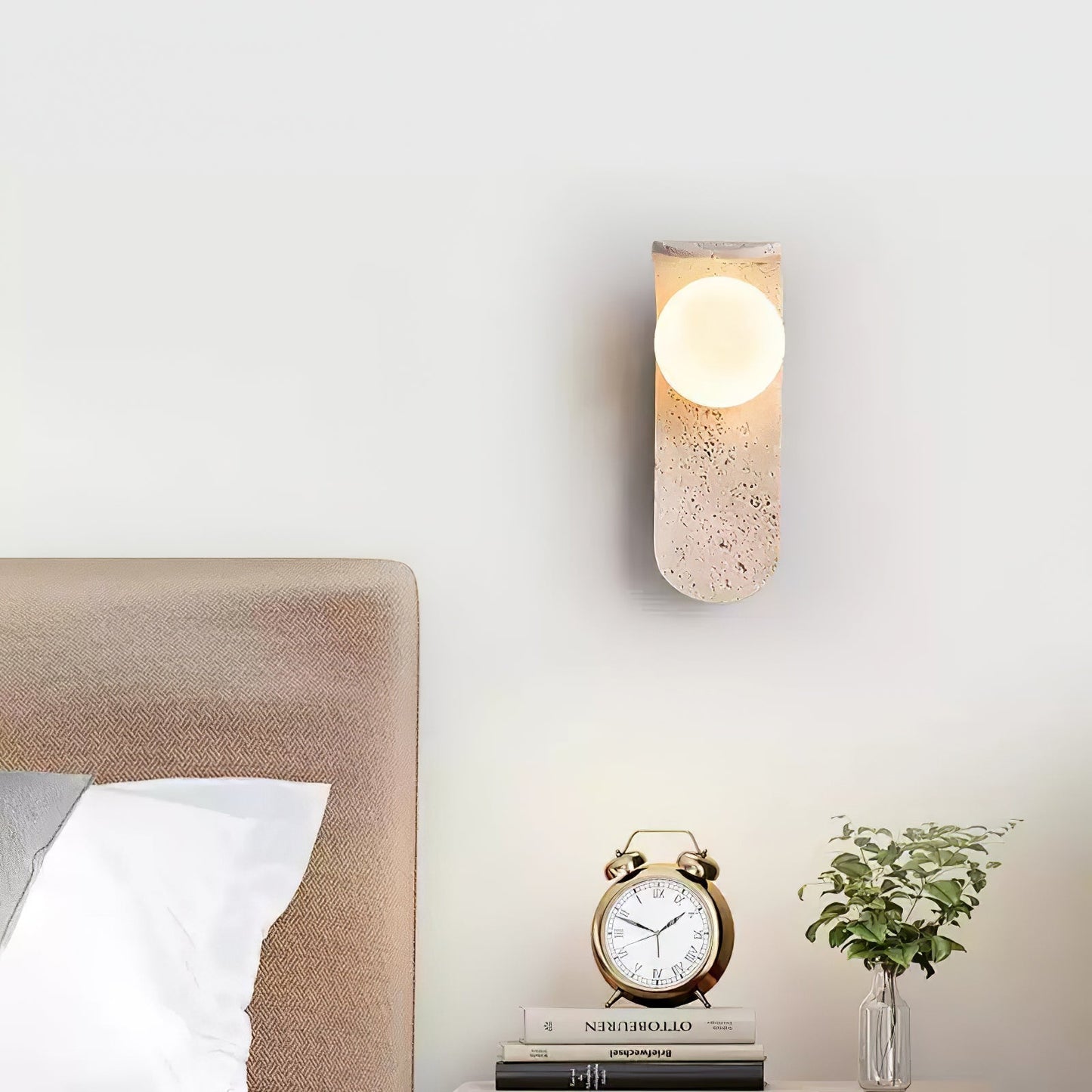 Cutalos Sconce-frame Travertine Wall Light