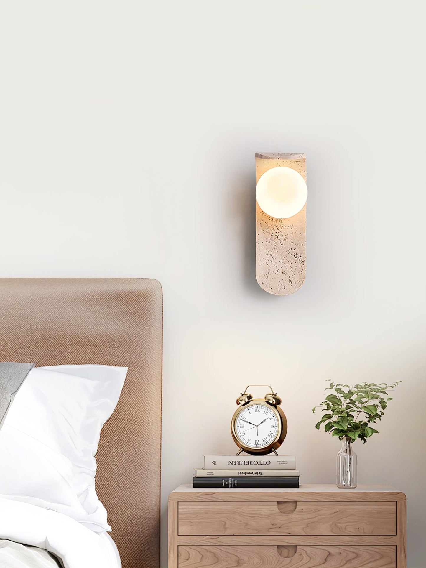 Cutalos Sconce-frame Travertine Wall Light