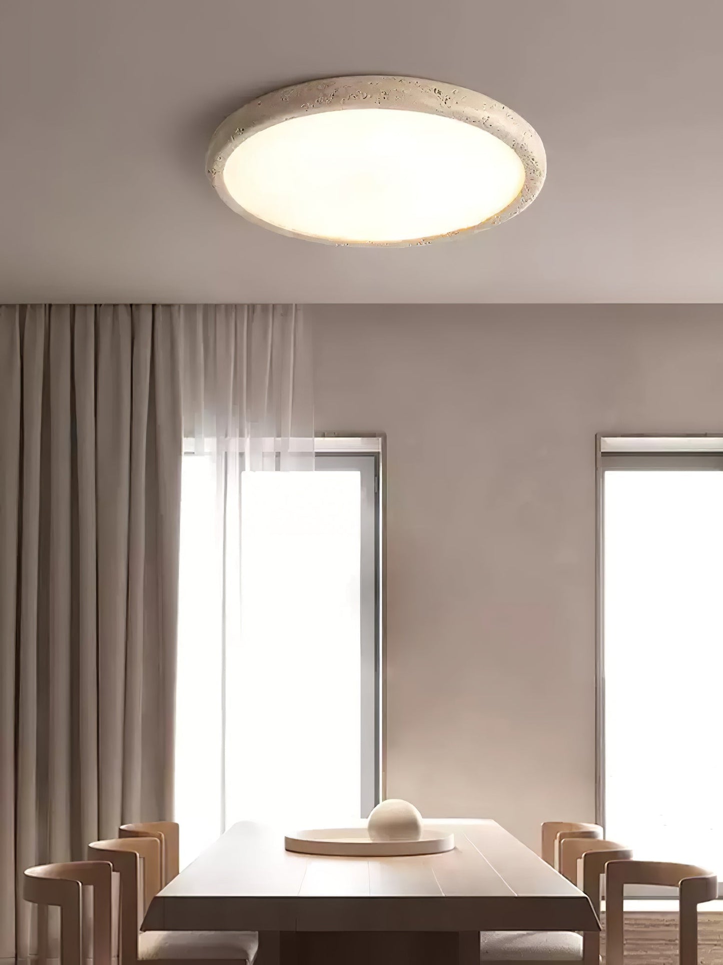 Aurrina Ring Frame Travertine Ceiling Light