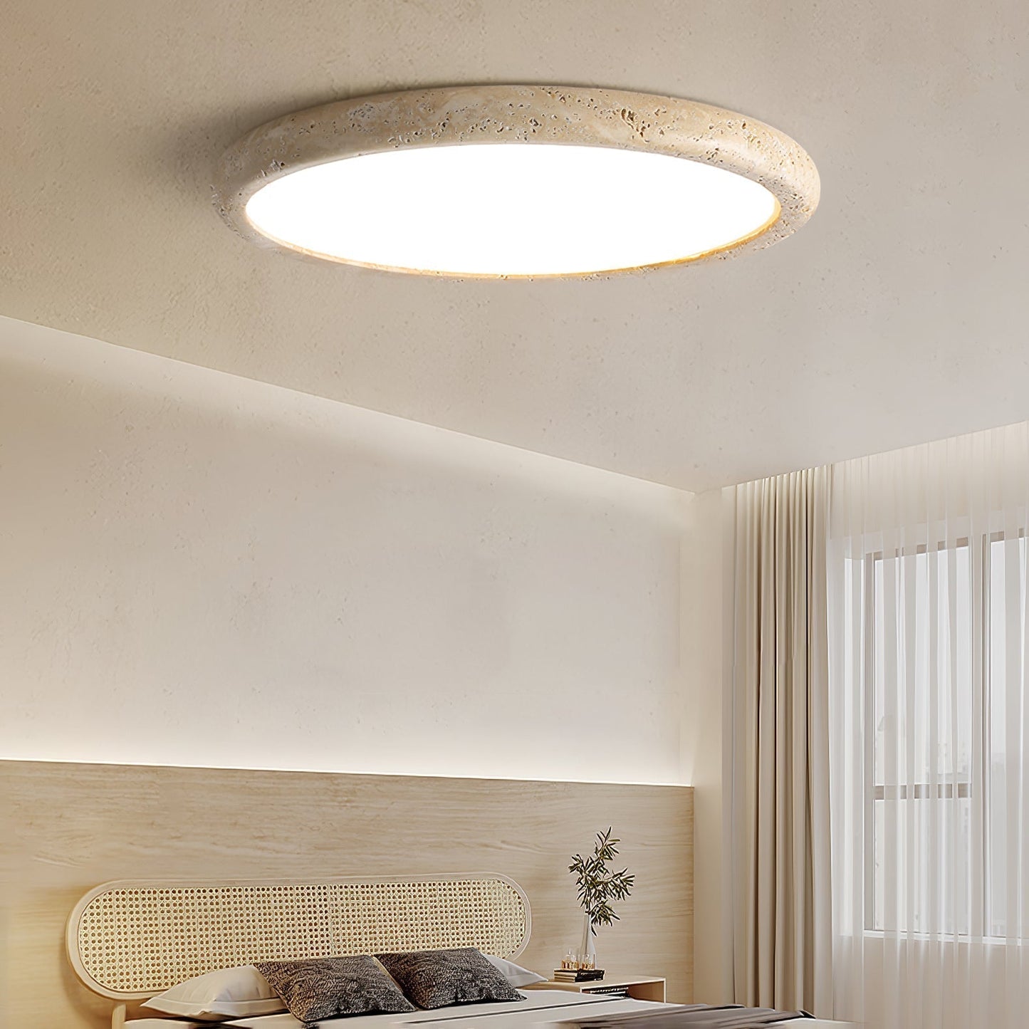 Aurrina Ring Frame Travertine Ceiling Light
