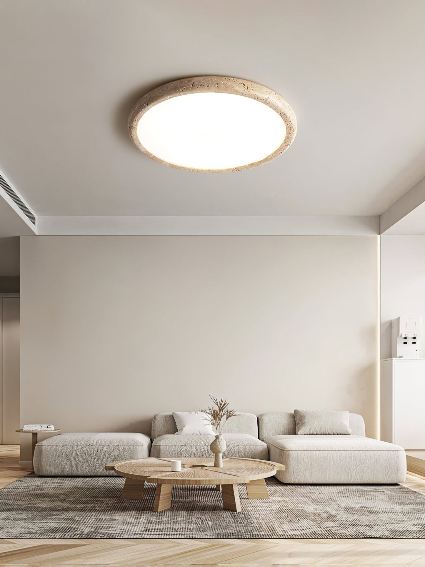 Aurrina Ring Frame Travertine Ceiling Light