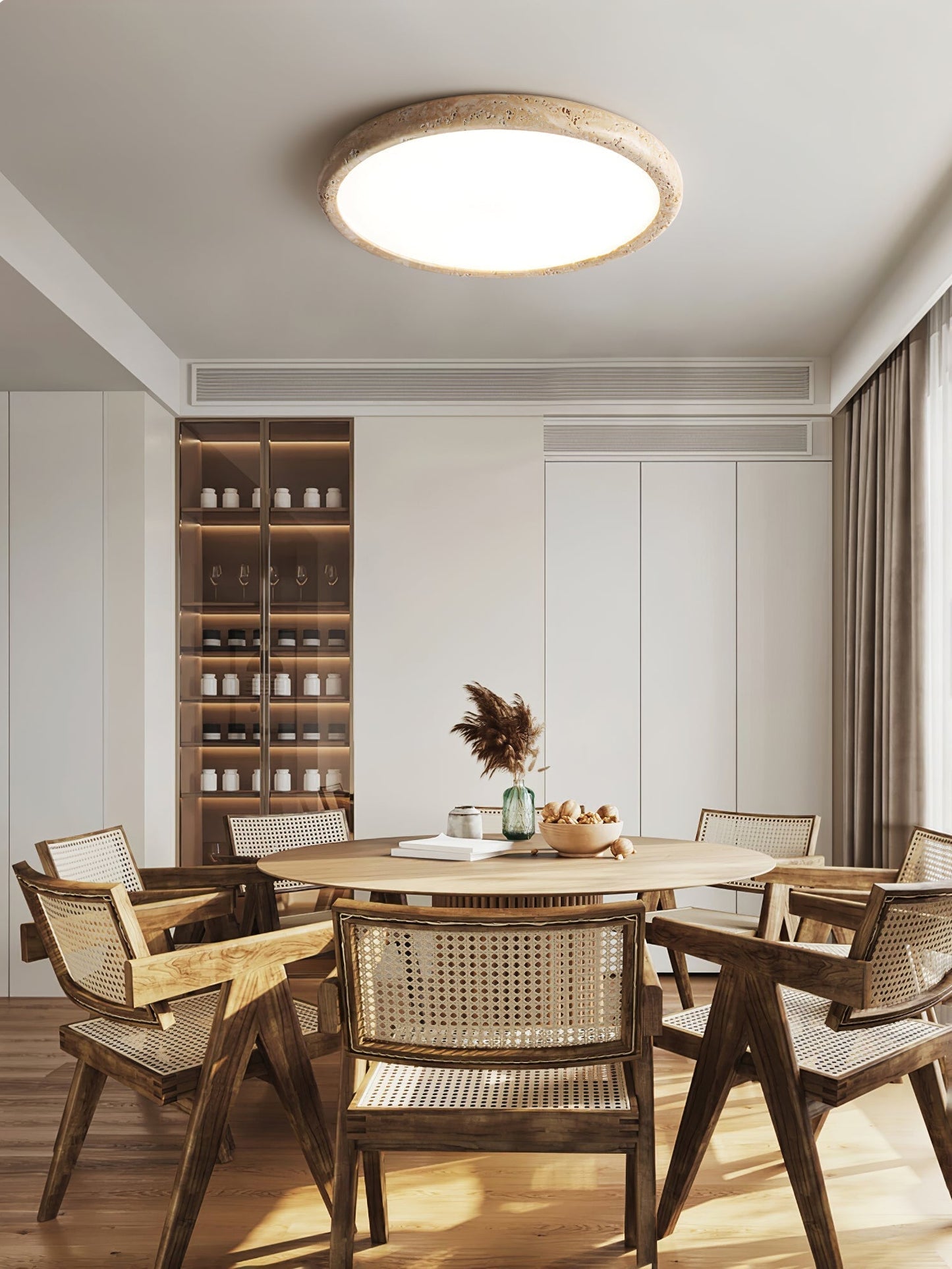 Aurrina Ring Frame Travertine Ceiling Light