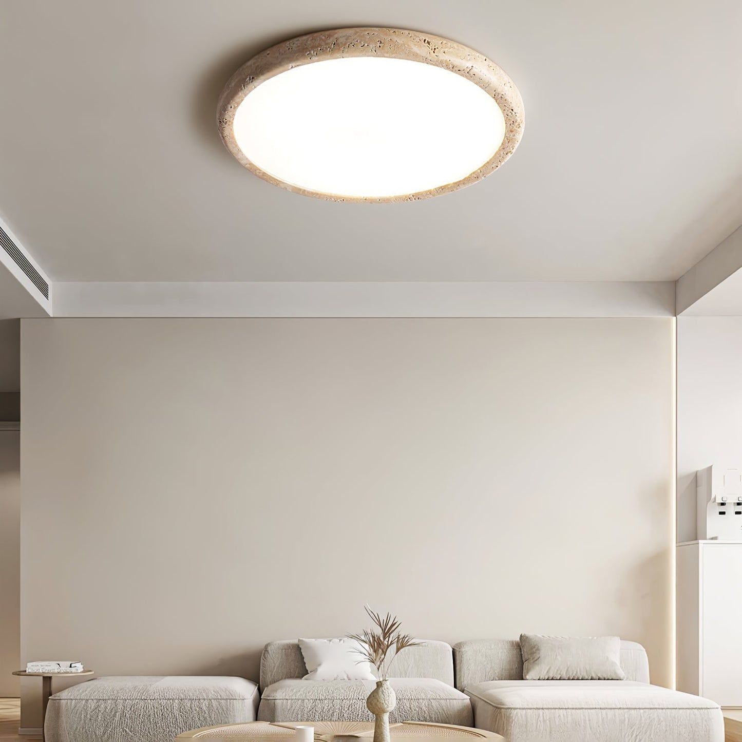 Aurrina Ring Frame Travertine Ceiling Light