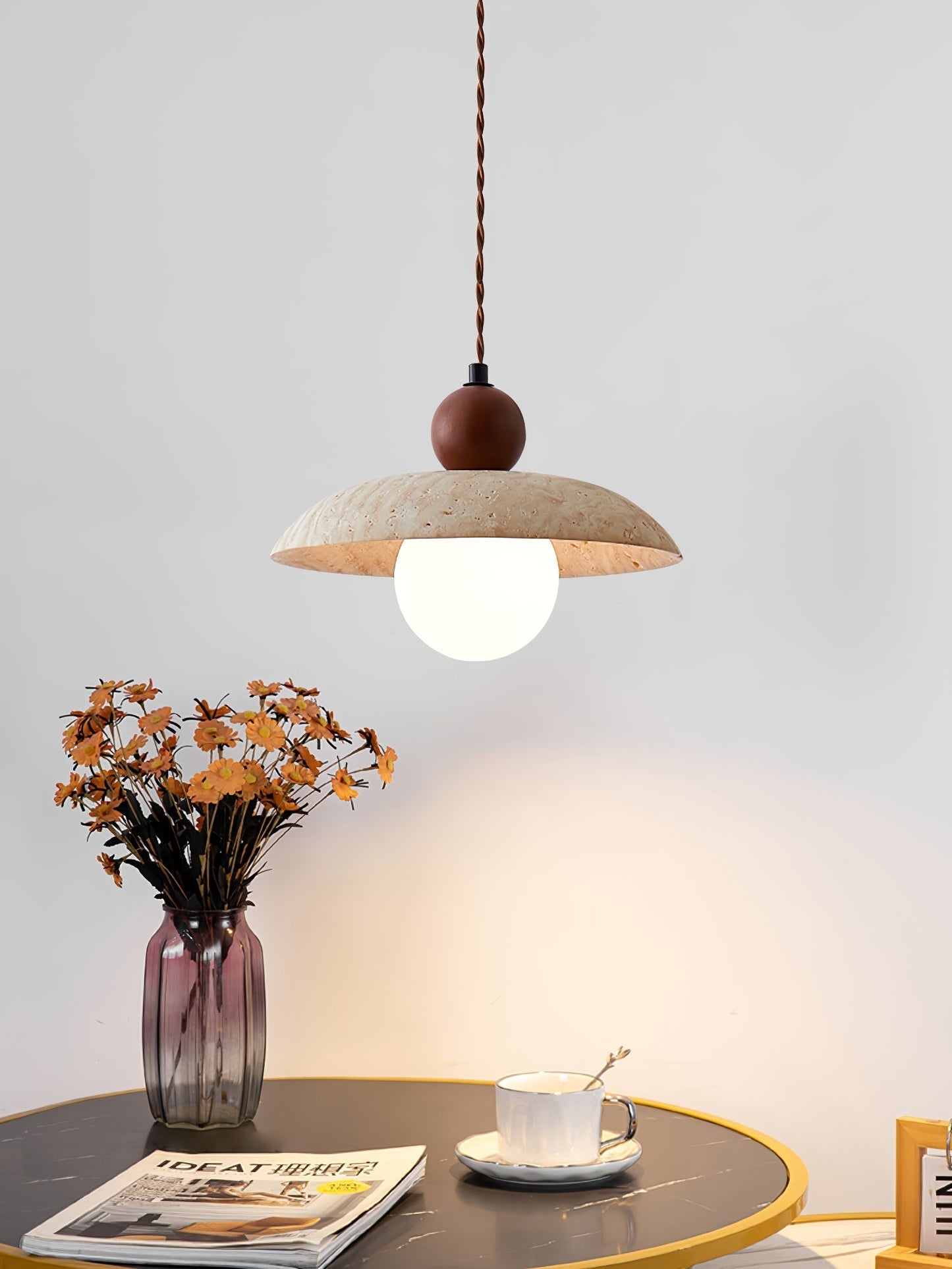Soleil Travertine Pendant Light