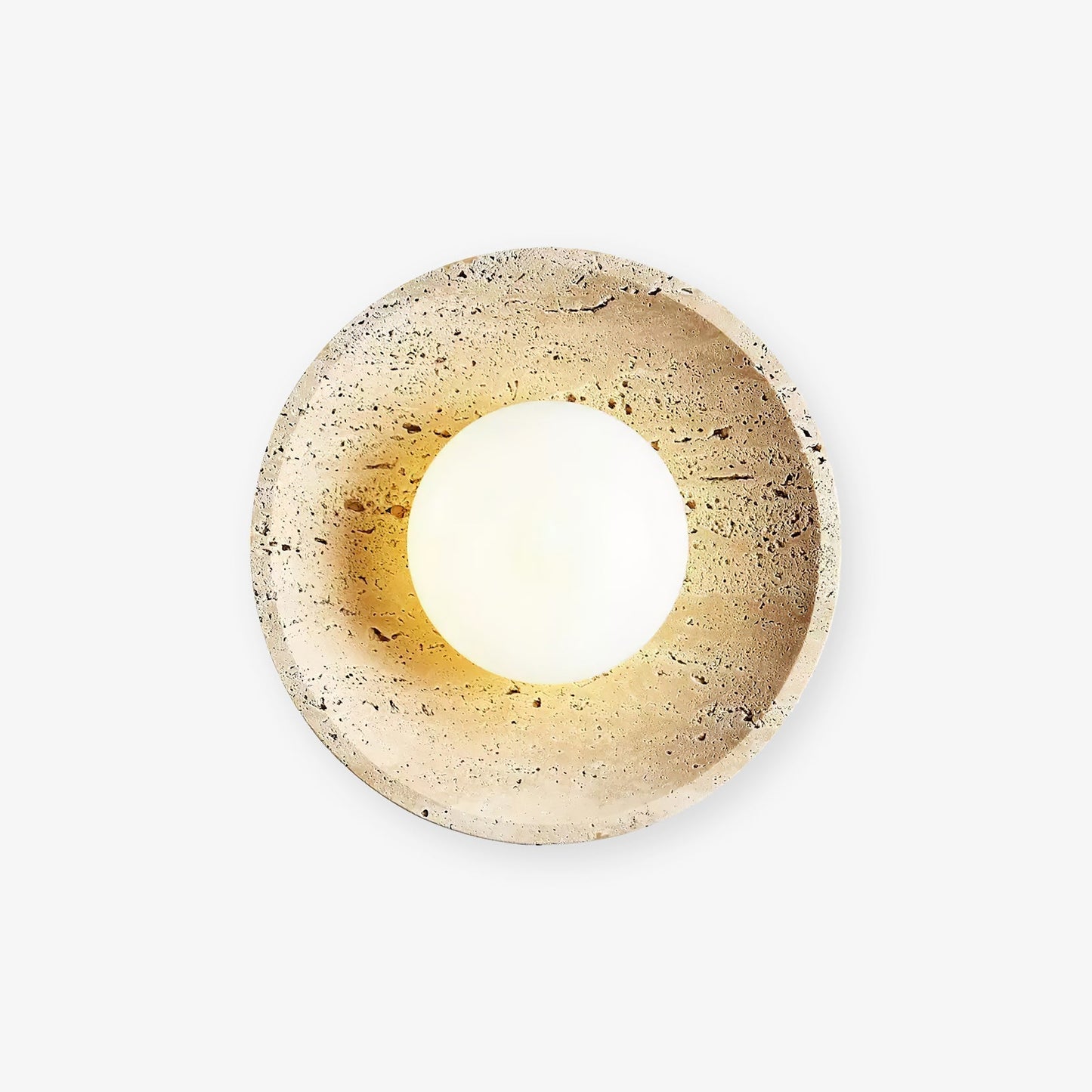 Vephair Bowl-frame Travertine Wall Light