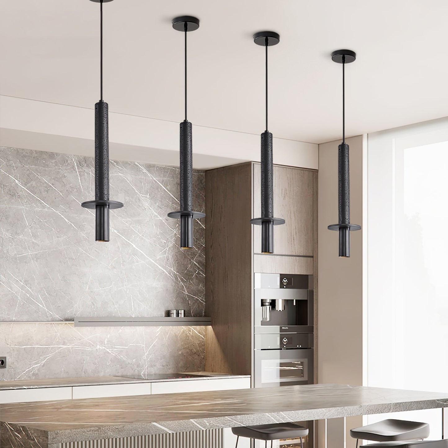 Avdoryra Dual Cylinder Travertine Pendant Light